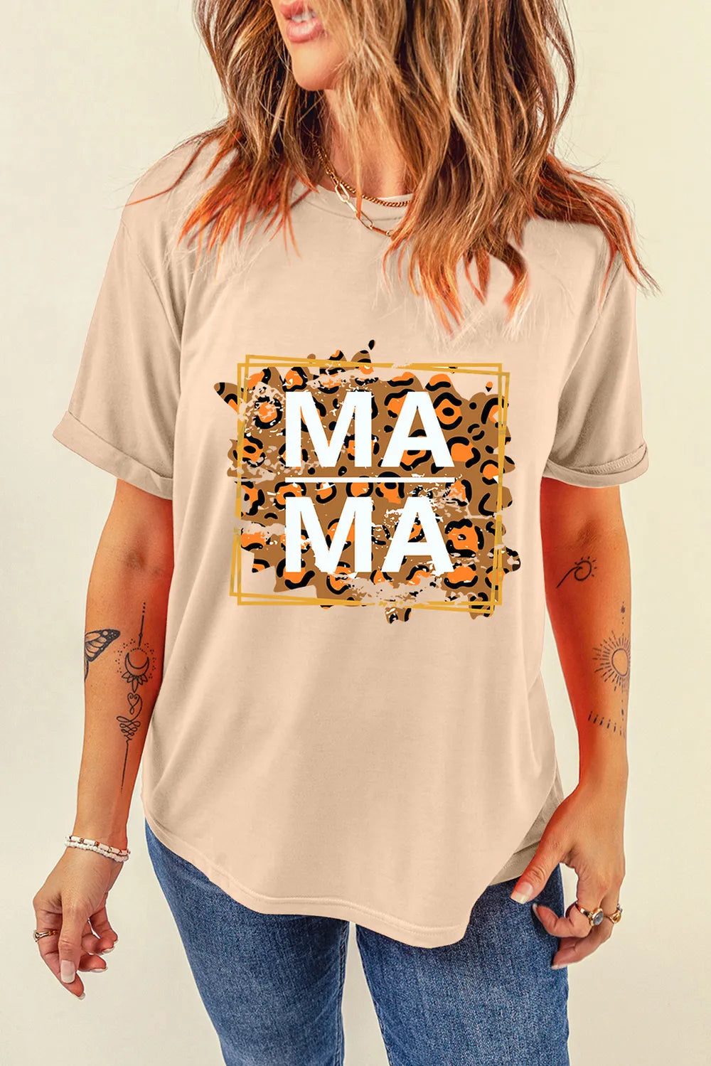 MAMA Round Neck Short Sleeve T-Shirt – Trendsi | ClozArt