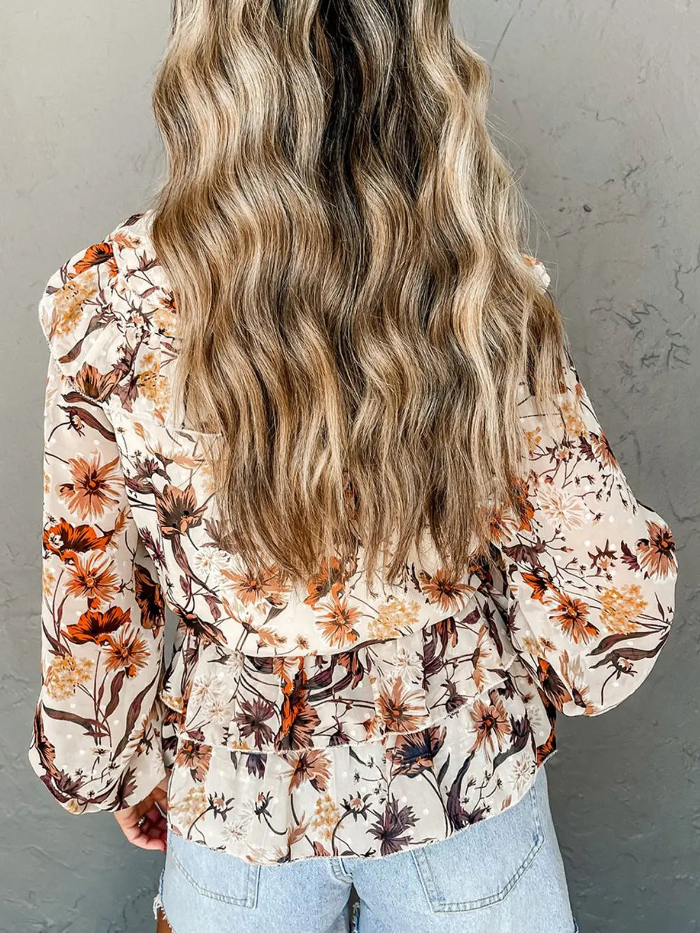 Drawstring Floral Lantern Sleeve Blouse – Trendsi | ClozArt