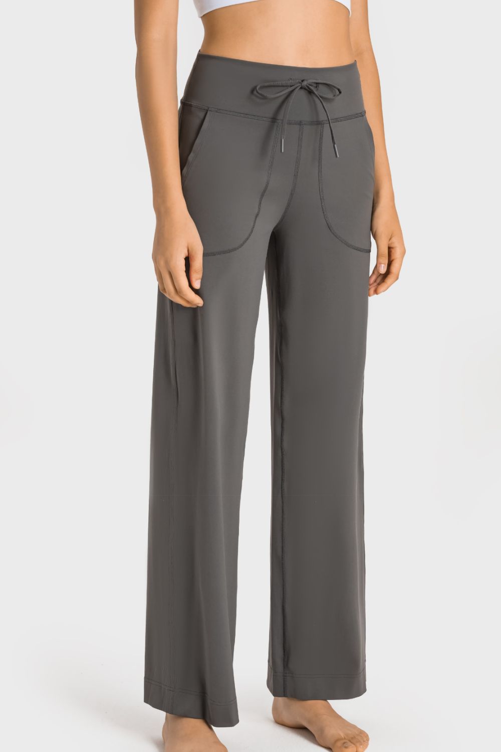 Millennia Drawstring Waist Wide Leg Sports Pants with Pockets – Trendsi | ClozArt