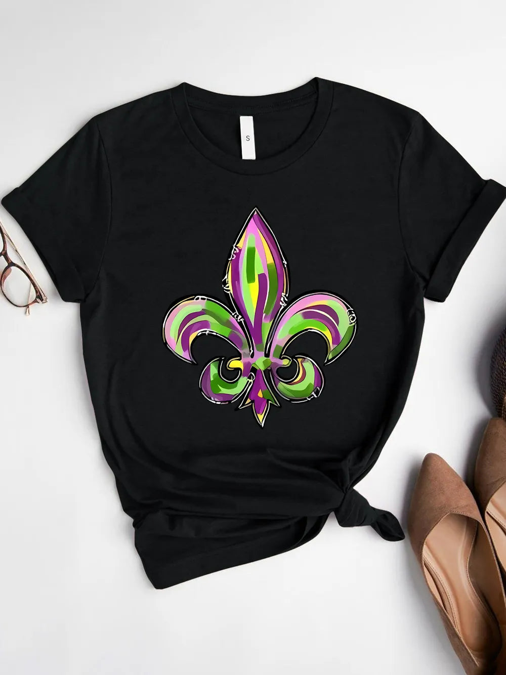 Mardi Gras Graphic Round Neck Short Sleeve T-Shirt – Trendsi | ClozArt