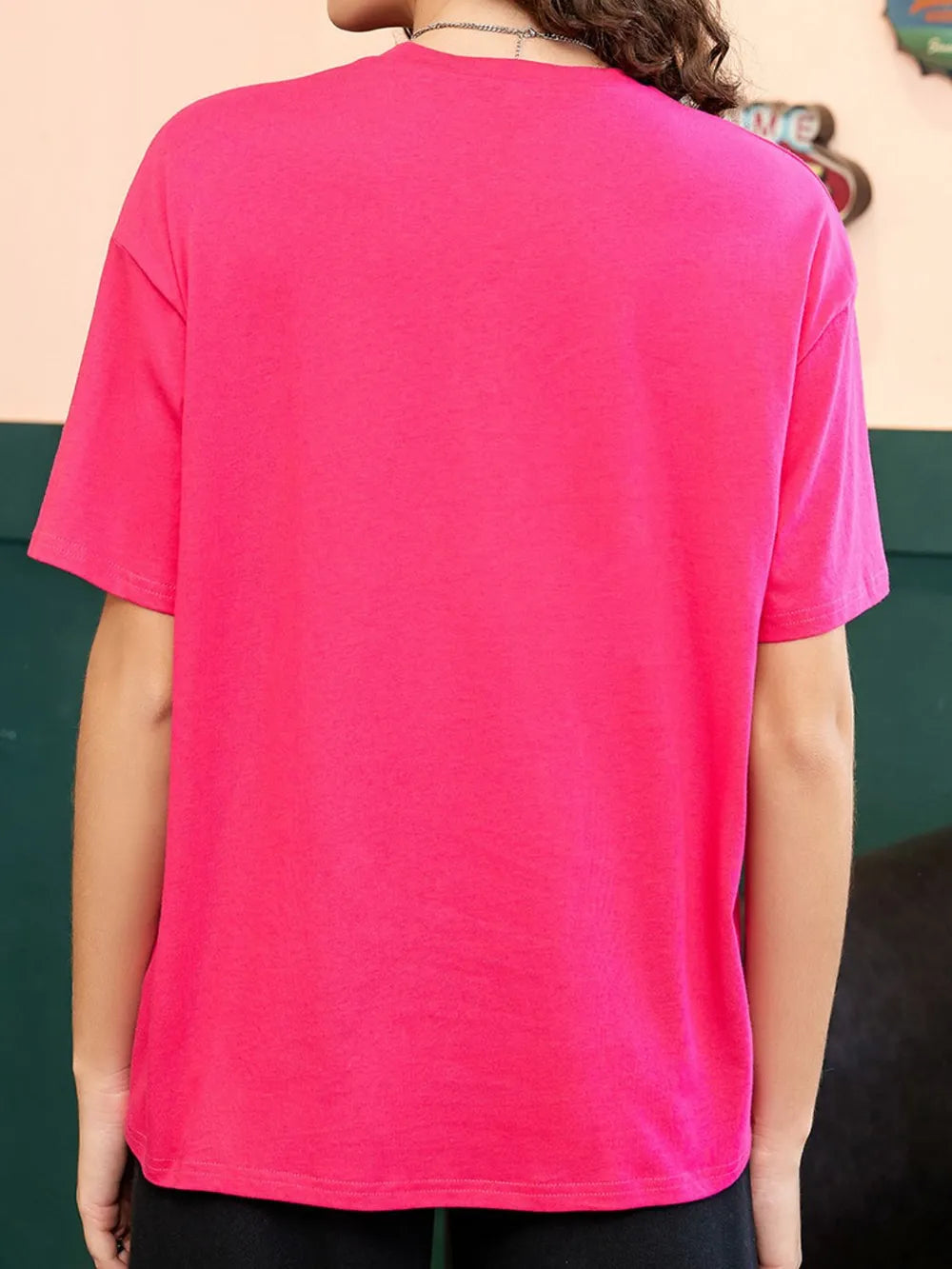 Letter Graphic Round Neck Half Sleeve T-Shirt – Trendsi | ClozArt