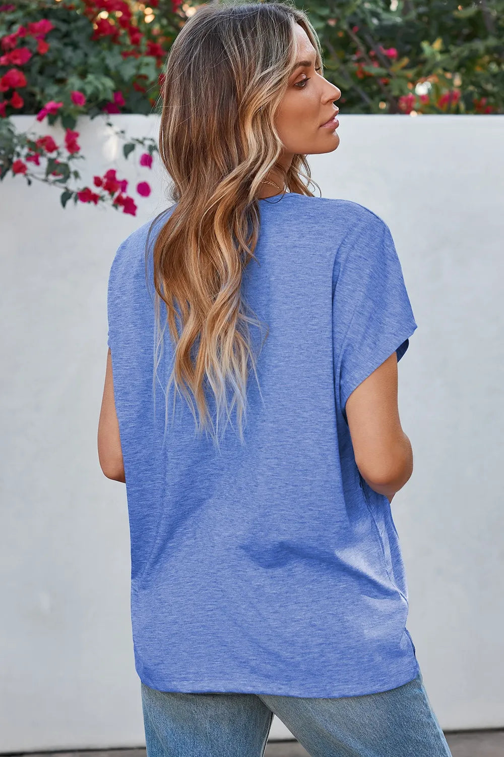 V-Neck Short Sleeve T-Shirt – Trendsi | ClozArt