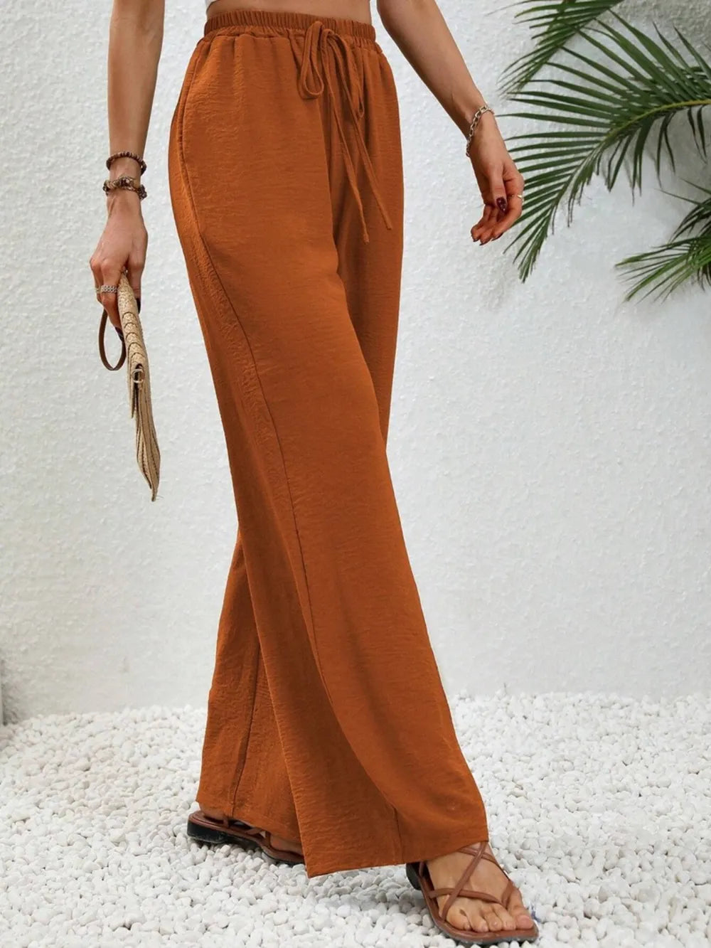 Wide Leg Drawstring Pants – Trendsi | ClozArt