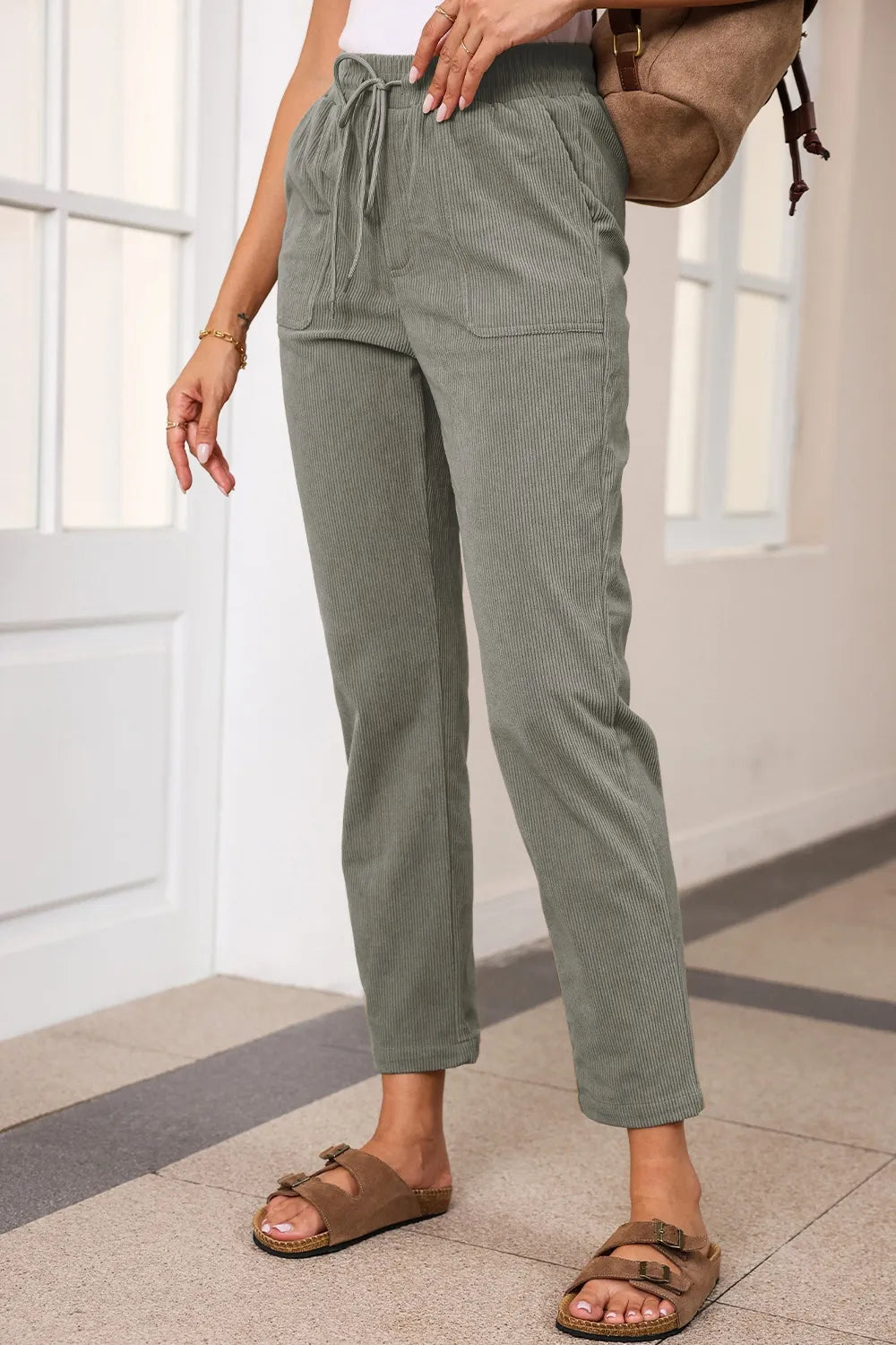 Drawstring Straight Pants with Pockets – Trendsi | ClozArt