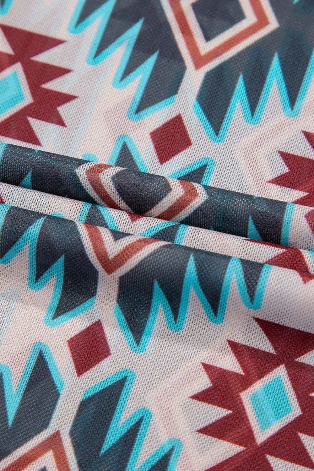Western Aztec Print Mesh Slim T Shirt – Trendsi | ClozArt