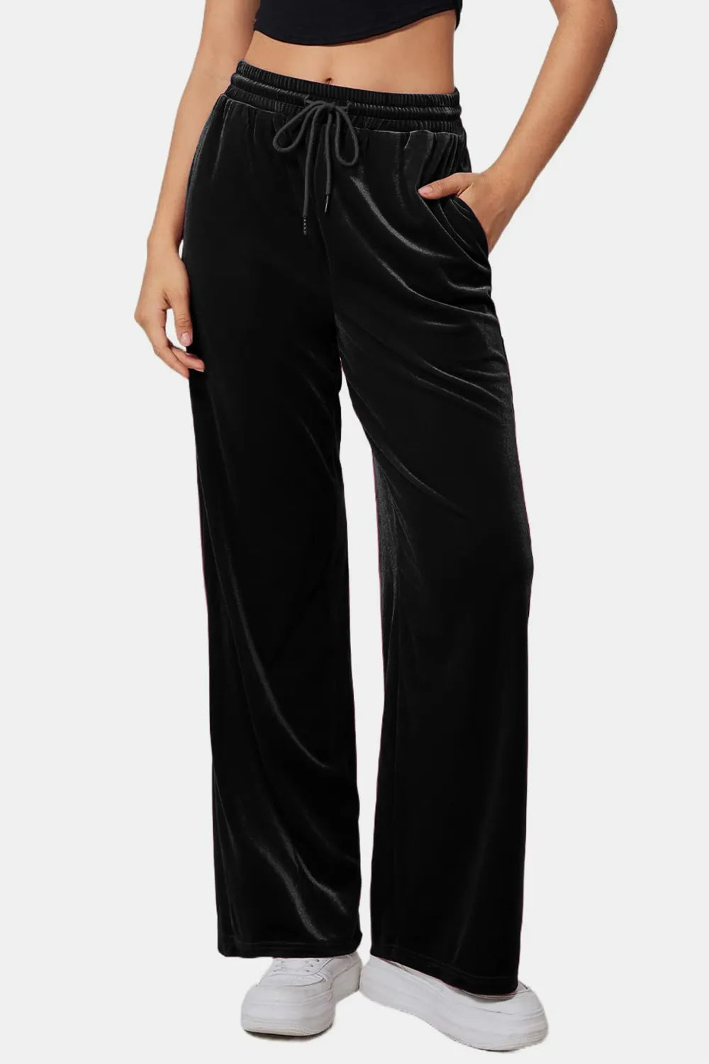 Drawstring Elastic Waist Straight Leg Pants – Trendsi | ClozArt