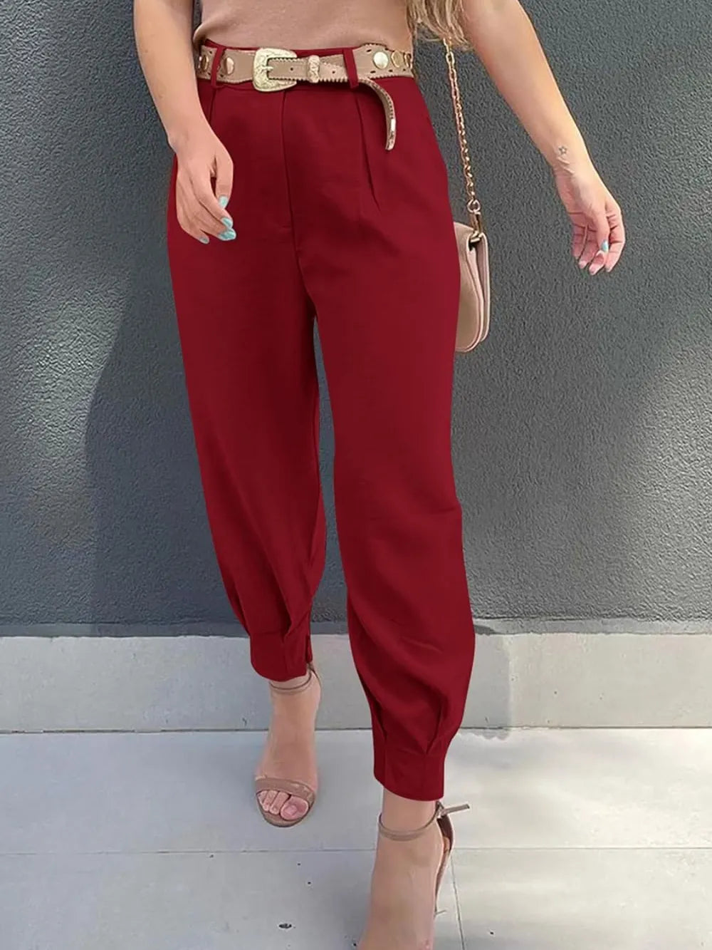 High Waist Cropped Pants – Trendsi | ClozArt