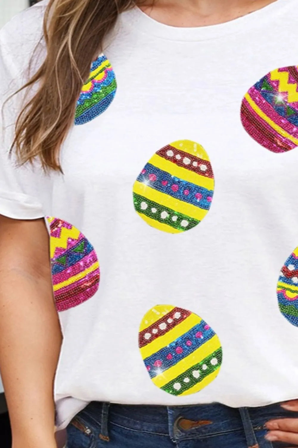 Plus Size Easter Round Neck Short Sleeve T-Shirt – Trendsi | ClozArt