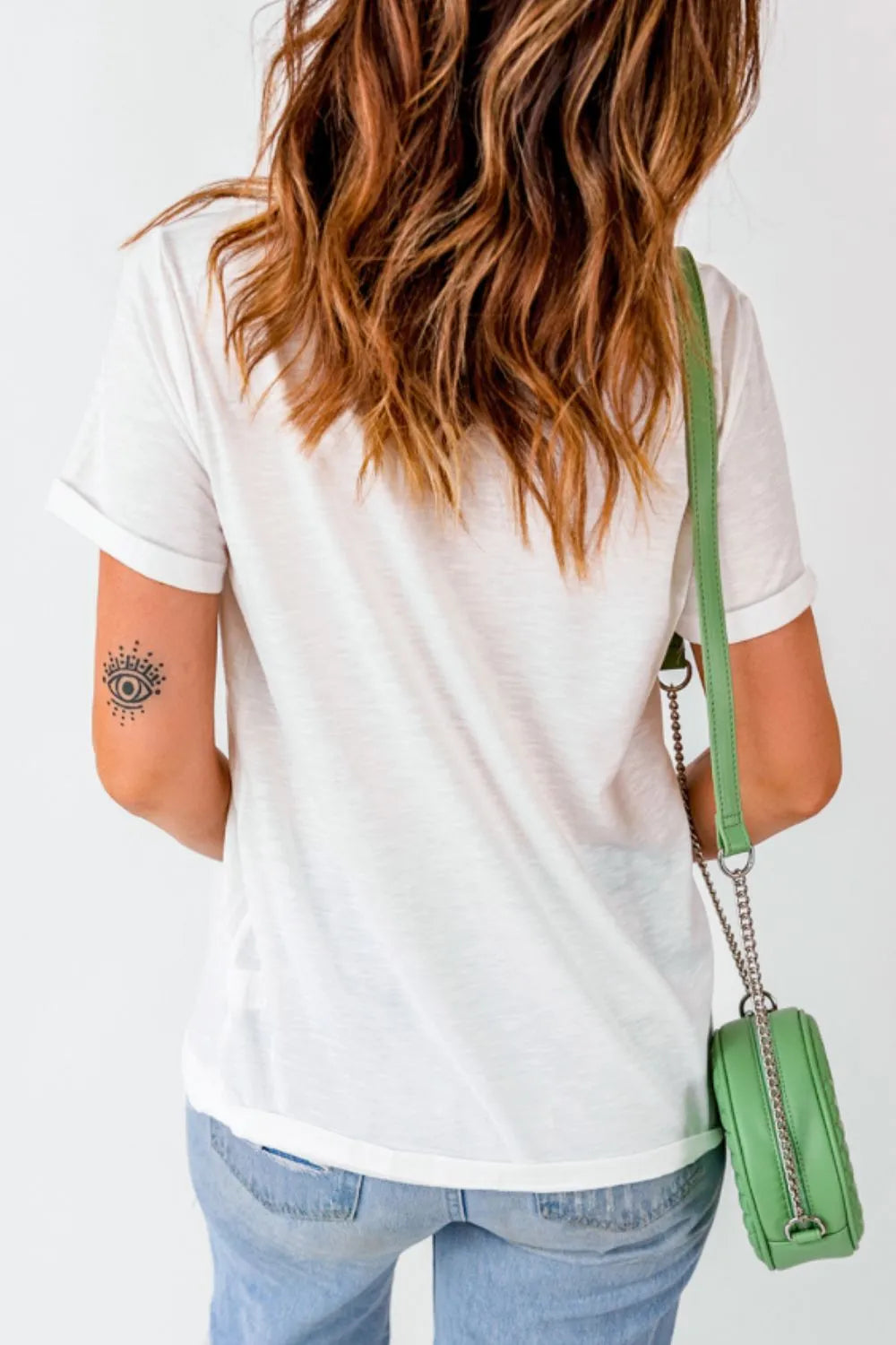 Funky America Letter Bow Round Neck T Shirt – Trendsi | ClozArt