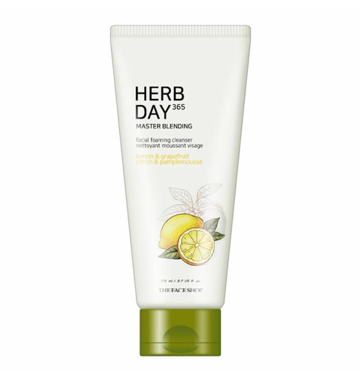 THE FACE SHOP Herb Day 365 Master Blending Facial Foaming Cleanser 170ml #Lemon & Grapefruit – THE FACE SHOP | ClozArt
